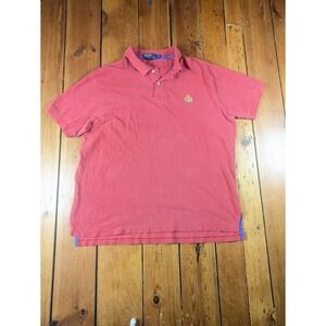 Vintage Polo Ralph Lauren Men's Extra Large Red  Polo w/Crest Rugby Preppy Golf